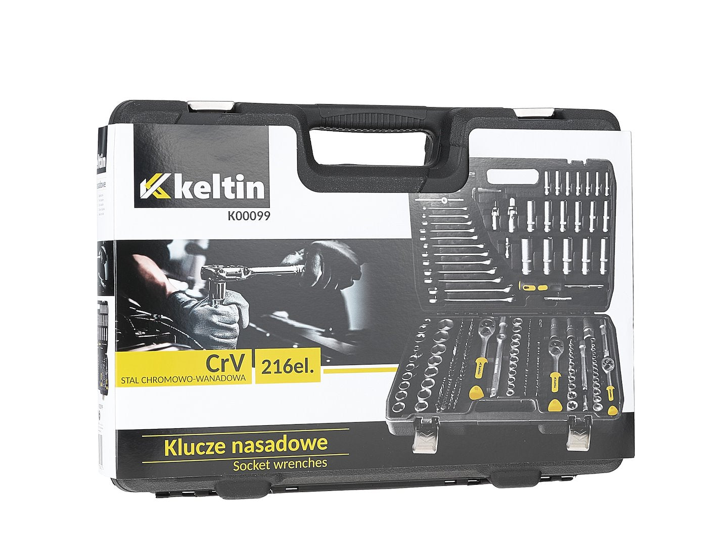 Set chei tubulare, 216 piese, 1/4", 3/8" si 1/2", Keltin K00099