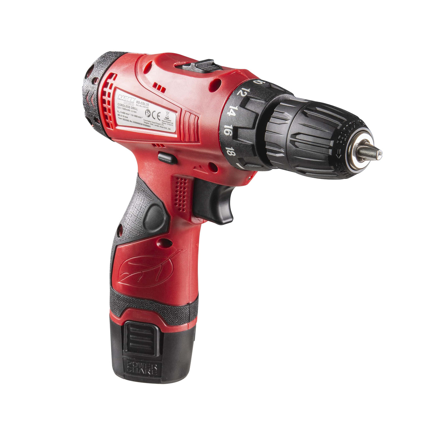 Bormasina cu acumulator RD-CDL35, 12 V, 2 x 1.5 Ah, 2 viteze, 24 Nm, Raider 030165