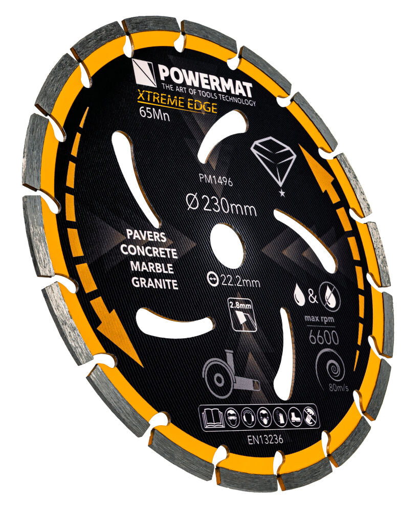 Disc diamantat segmentat PM-TDCS-2302T, 230 mm, Powermat PM1496