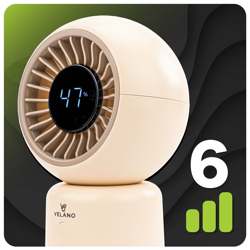 Mini ventilator de birou Velano, capacitate baterie 3600 mAh, Powermat VELWEBS0010