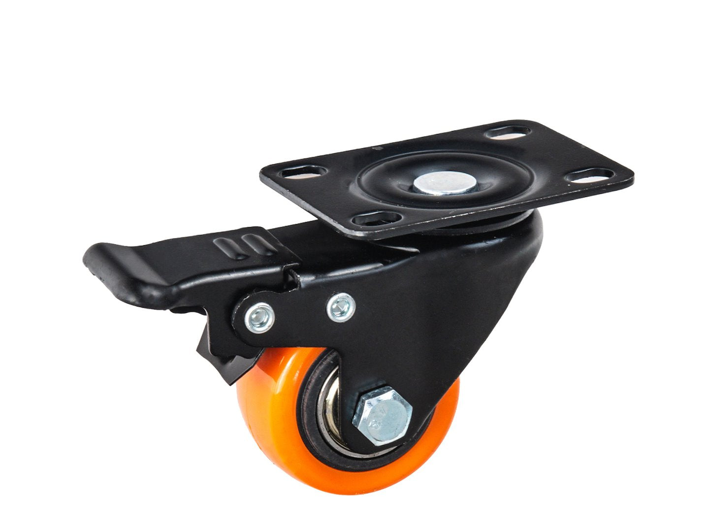Set roti pivotante, 2 roti cu frana, 40 mm, capacitate maxima 40 kg, 4 bucati, Geko G71547