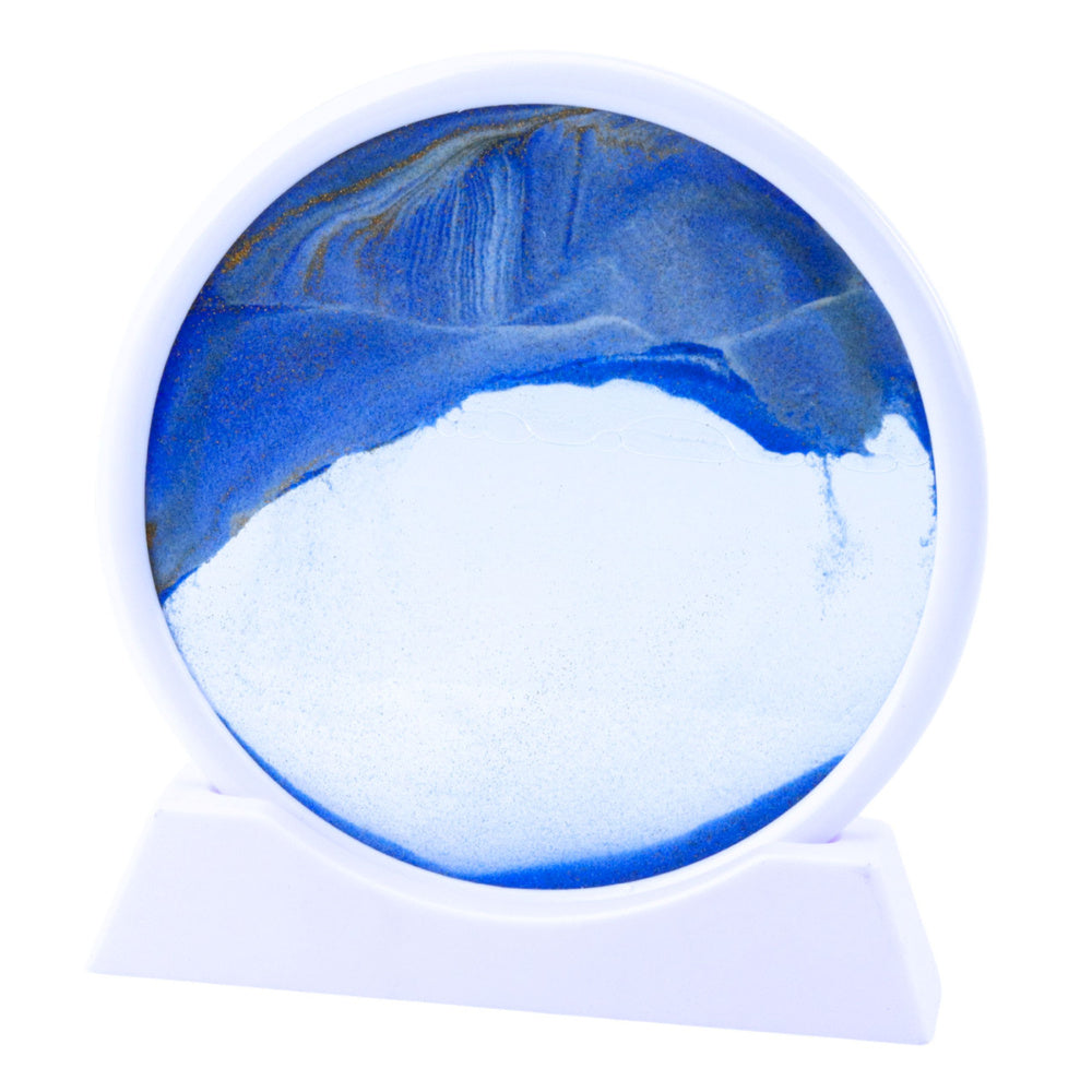 Tablou rotativ 3D cu nisip in miscare, 19 x 18 cm, albastru, Lean 27705