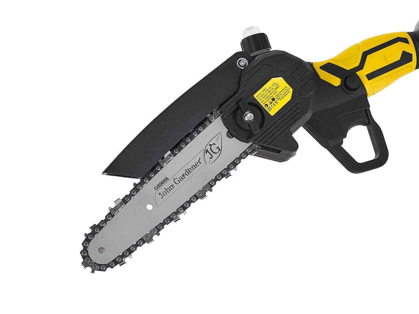 Fierastrau cu lant cu acumulator si brat telescopic, 1.65 - 2.50 m, 2 x 2 Ah, 21 V, John Gardener G80666