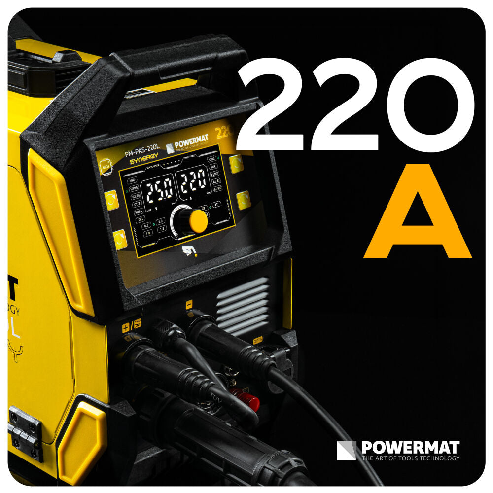 Aparat de sudura tip invertor migomat PM-PAS-220L, afisaj LCD, 220 A, Powermat PM1671