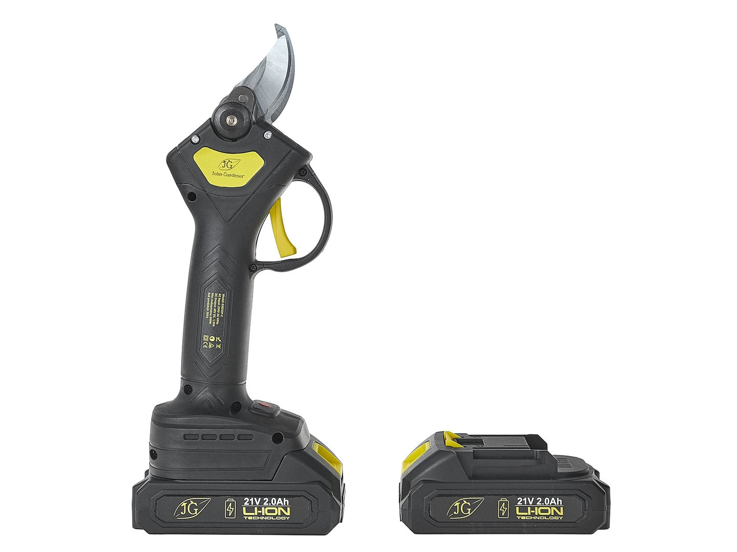 Foarfeca de gradina electrica cu tija telescopica, 1.65 - 2.50 m, 30 mm, 2 x 2 Ah, 21 V, Geko G80663