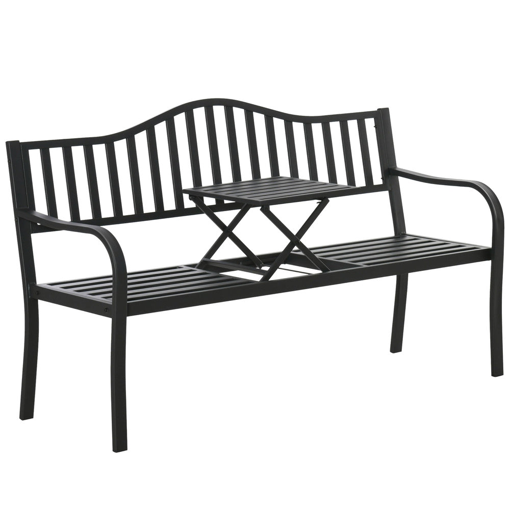Banca de gradina metalica cu masuta de cafea, 150 cm, Lean 29324