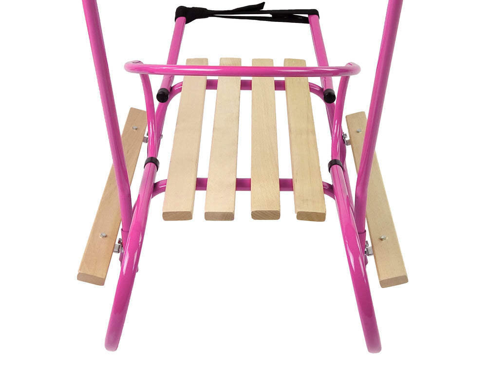 Sanie metalica cu impingator, cadru de metal, roz, 83 x 38 cm, Lean 13367