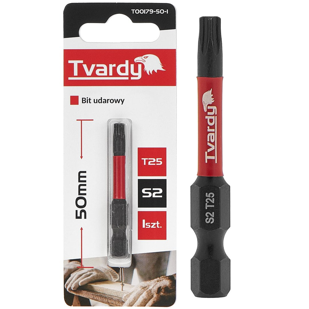 Bit de impact T25, 50 mm S2, Tvardy T00179-50-1