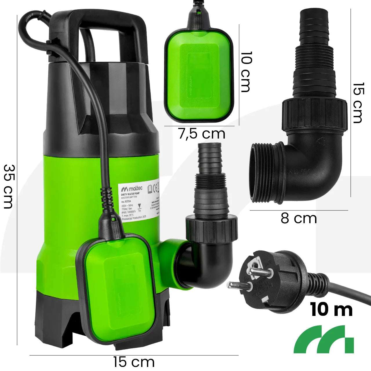 Pompa submersibila cu plutitor, 13000 l / h, 770 W, MalTec 112724