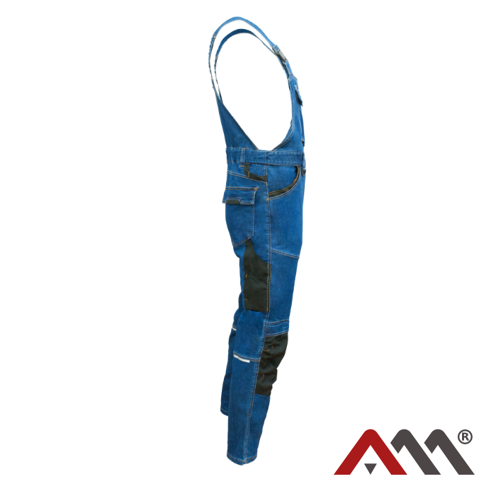 Salopeta de lucru din jeans elastic Colemann, albastru, marimea XL, Artmas ART456182