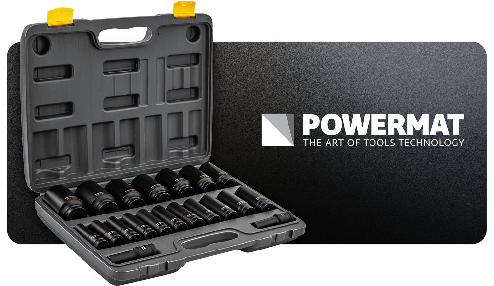 Set chei tubulare de impact HEX PM-ZNU-1038T, 10-38 mm, 1/2", 20 bucati, Powermat PM1382