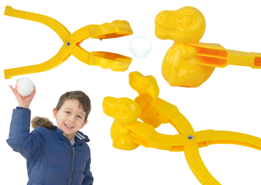 Dispozitiv pentru facut bulgari de zapada dinozaur, galben, 35 cm x 10 cm x 9 cm, Lean 17904