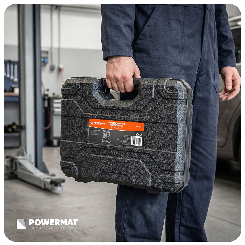 Tester compresie pentru motoare diesel PM-MCSD-16T, 16 piese, Powermat PM1524