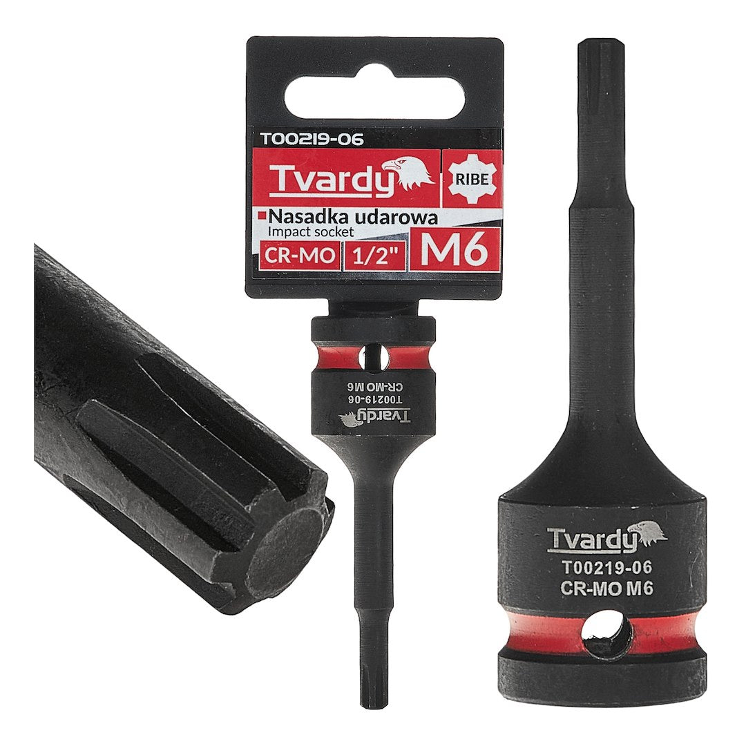 Cheie tubulara de impact RIBE 1 / 2", M6, Cr-Mo, Tvardy T00219-06