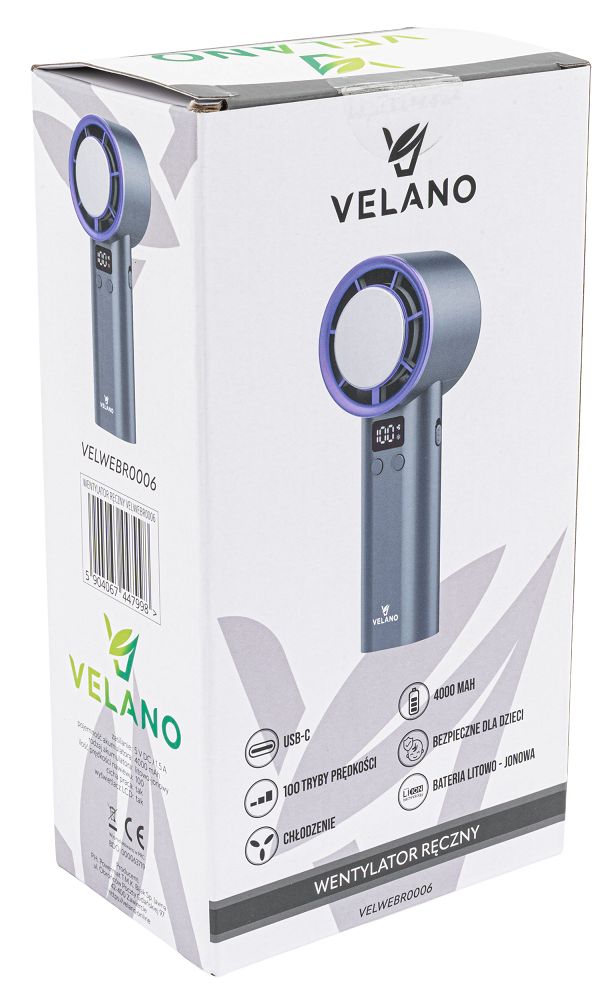 Ventilator portabil cu baterie Velano, 4000 mAh, Powermat VELWEBR0006