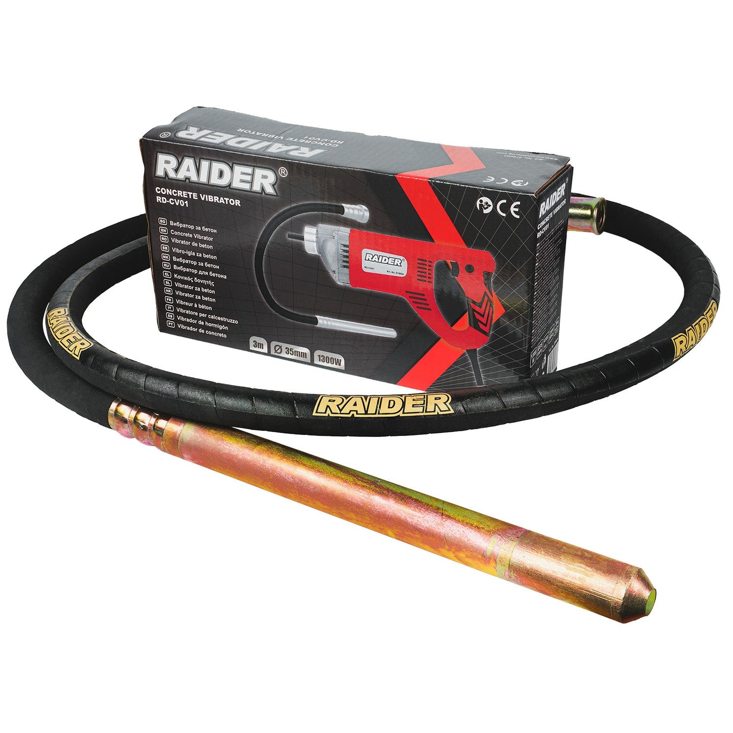 Vibrator electric de beton RD-C01, 1300 W, 3 m, 35 mm, Raider 078604