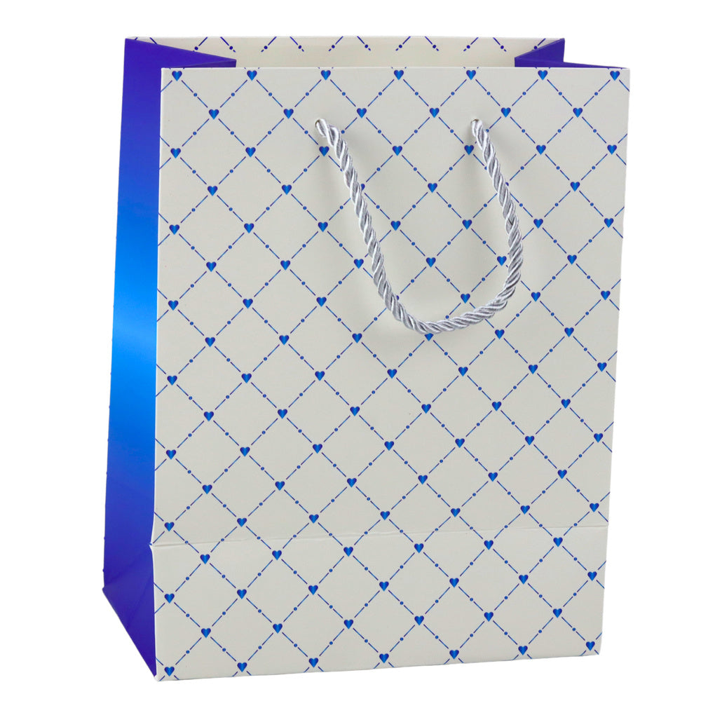 Punga de cadou cu inimioare stralucitoare, 23 x 18 x 10.5 cm, Lean 22235