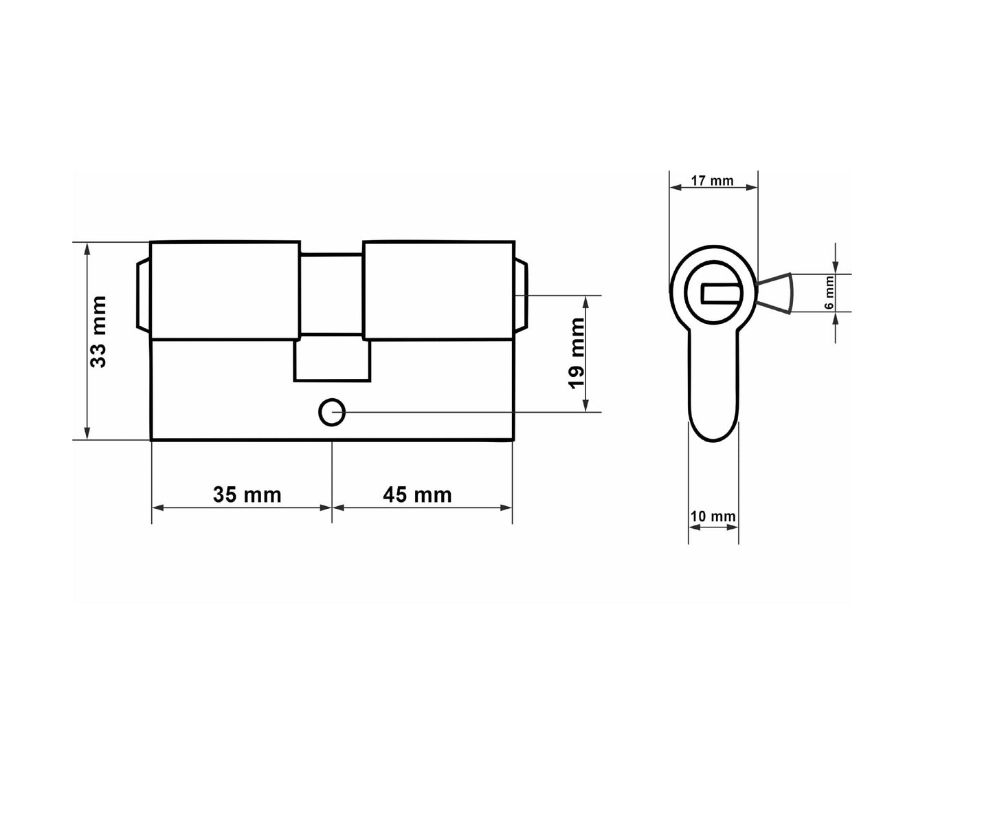 Butuc aluminiu Nickel, 35 / 45 mm, Tvardy T01378