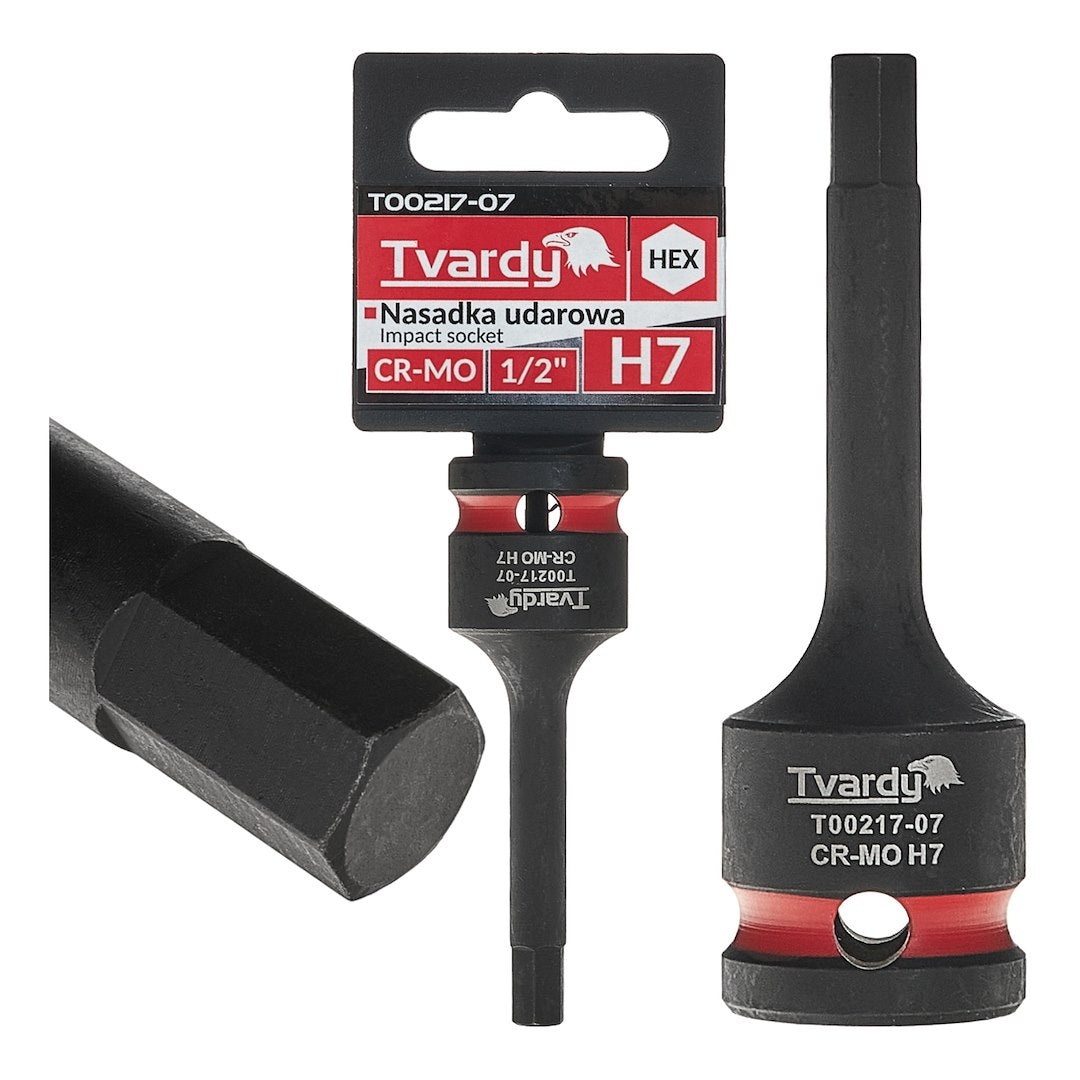 Cheie tubulara de impact HEX 1 / 2", H7, Cr-Mo, Tvardy T00217-07