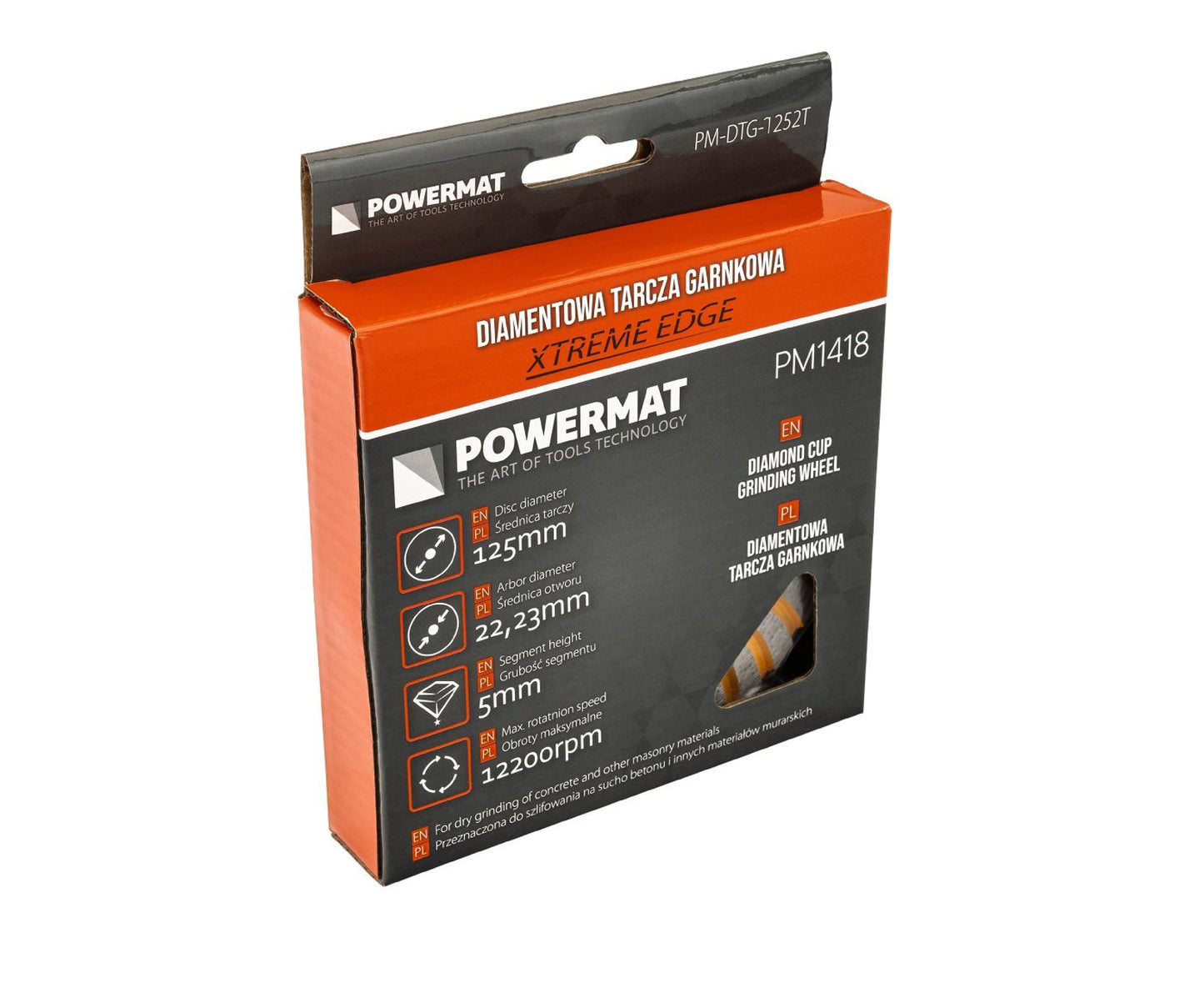 Disc pentru slefuit PM-DTG-1252T, 125 mm, Powermat PM1418