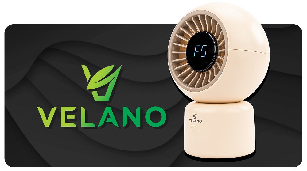 Mini ventilator de birou Velano, capacitate baterie 3600 mAh, Powermat VELWEBS0010