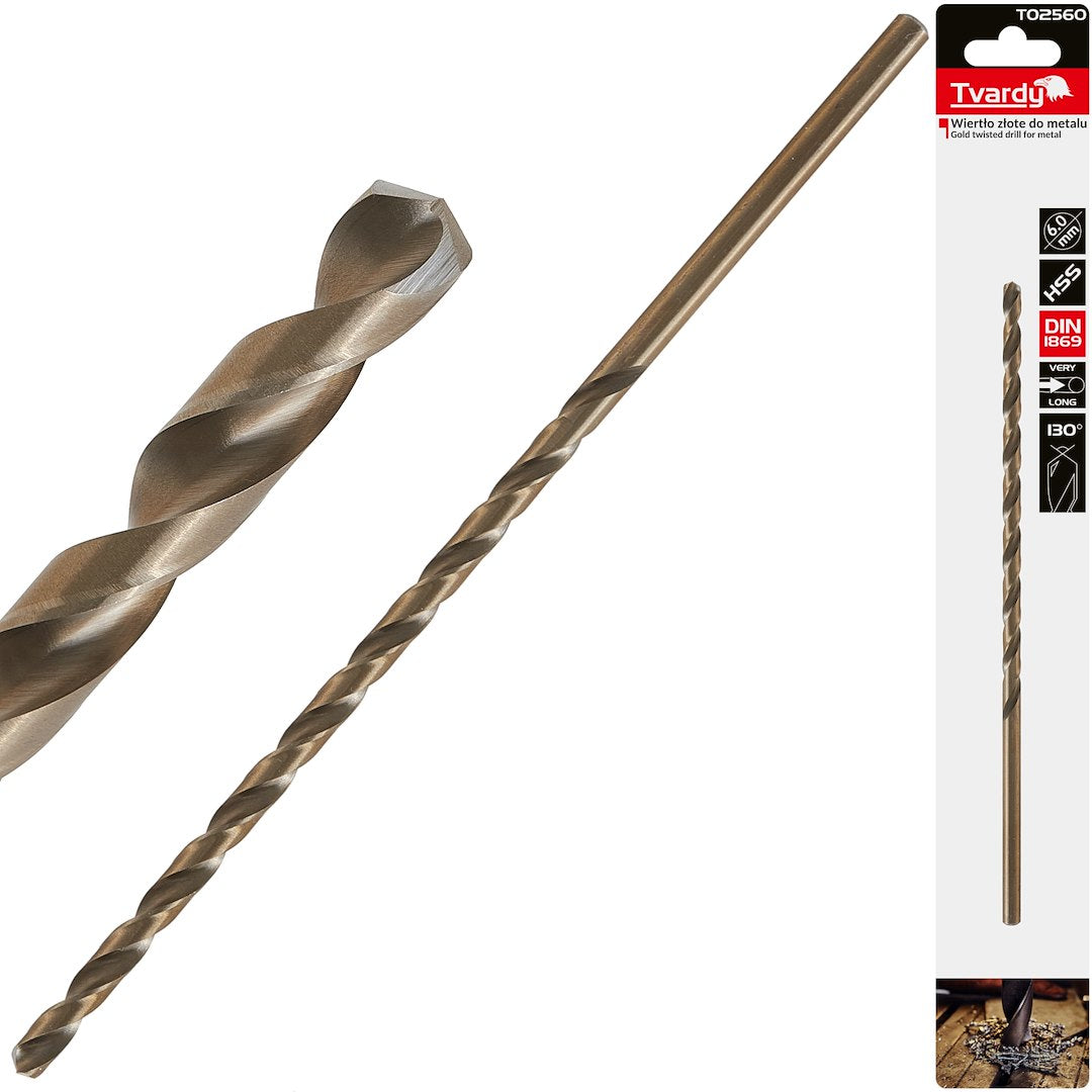 Burghiu HSS pentru metal 6 x 205 mm DIN1869, Tvardy T02560