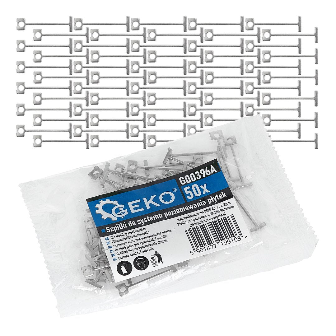 Set stifturi interschimbabile pentru sistemul de nivelare al placilor, 50 bucati, Geko G00396A