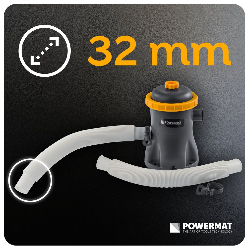 Pompa filtrare apa piscina PM-PFDB-16T, 16 W, Powermat PM1512