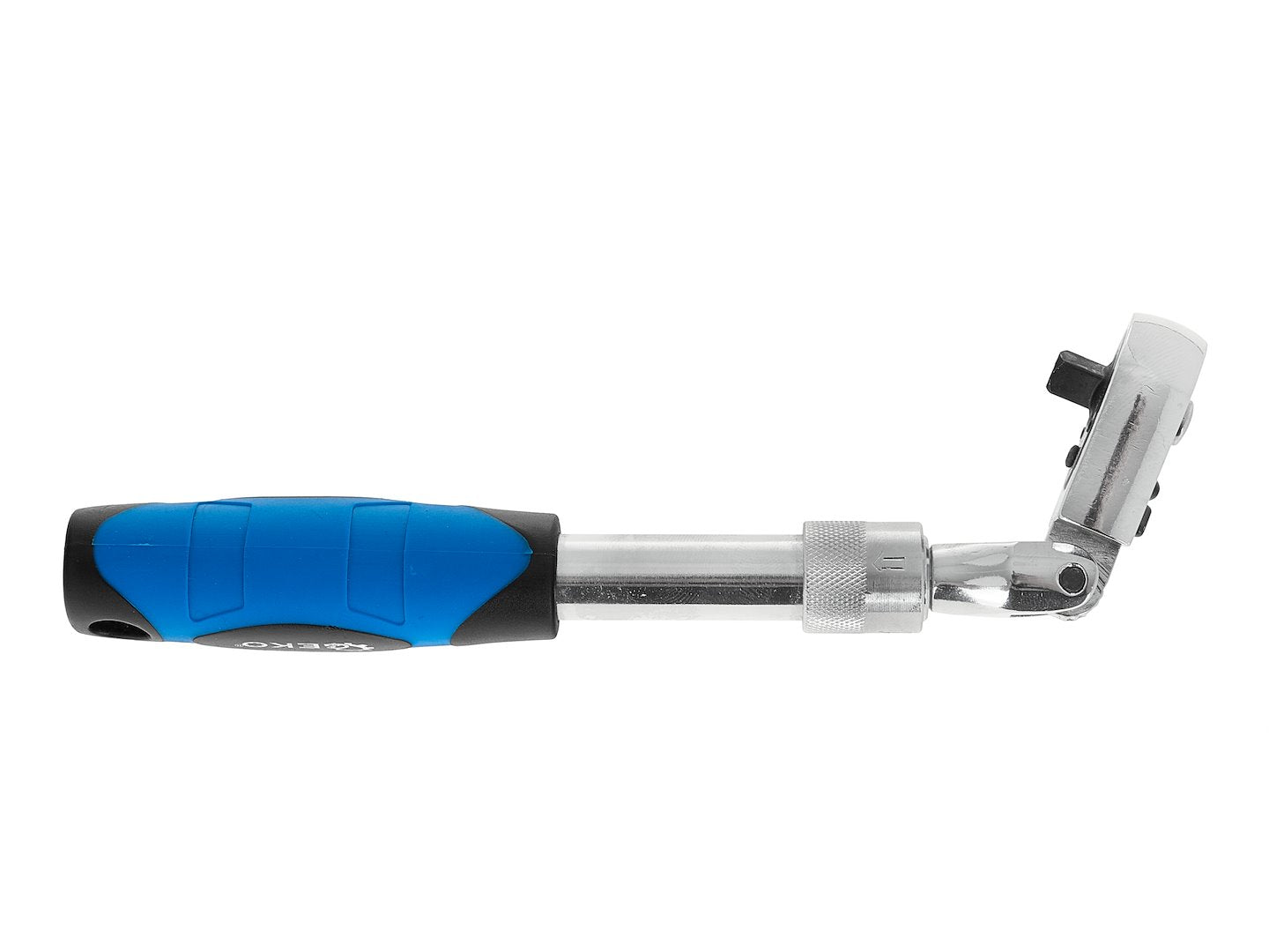 Cheie cu clichet cu cap flexibil si maner telescopic, 1 / 4", 210-278 mm, 72 T, Cr-V, Geko G10128