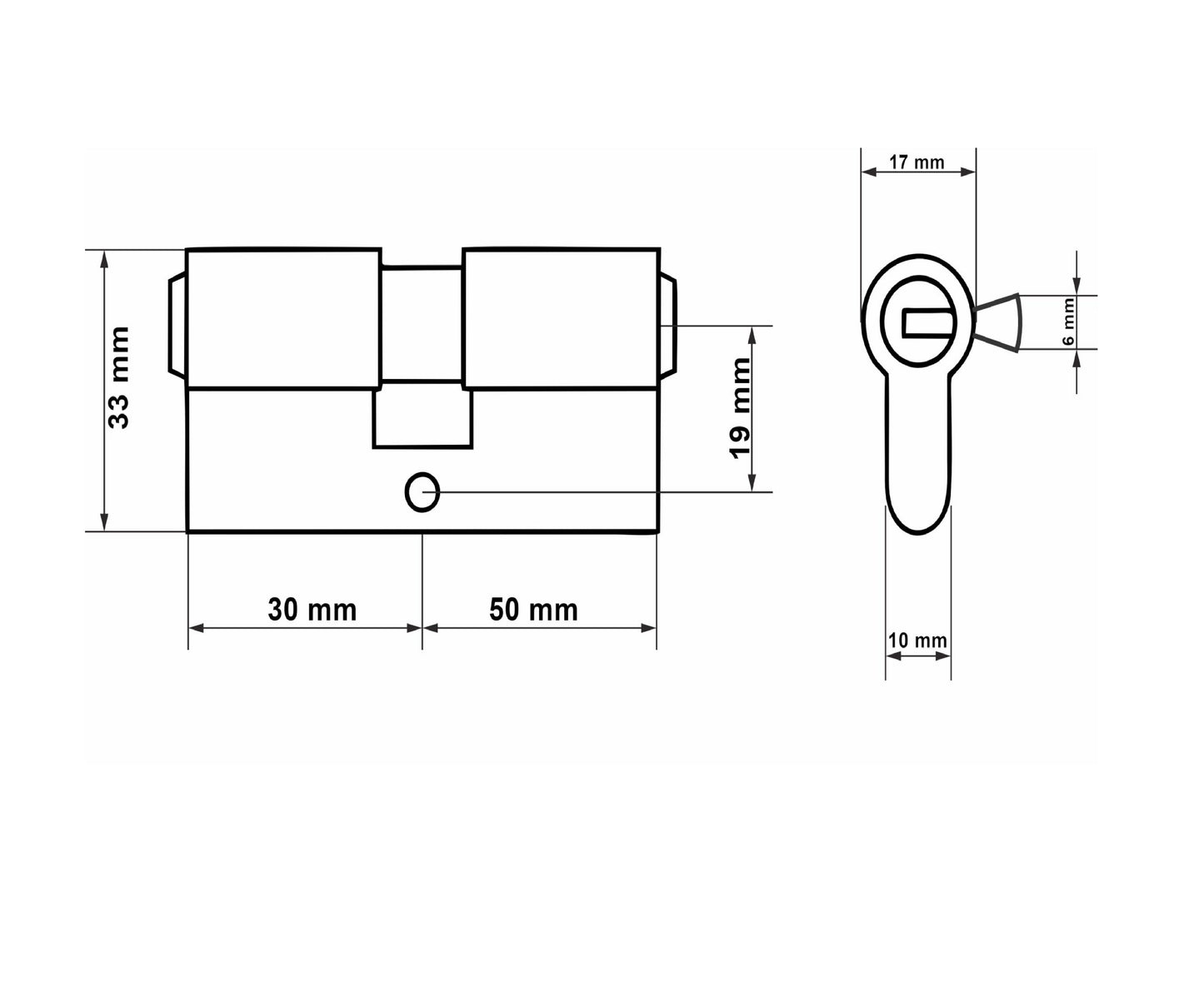 Butuc aluminiu Brass, 30 / 50 mm, Tvardy T01310