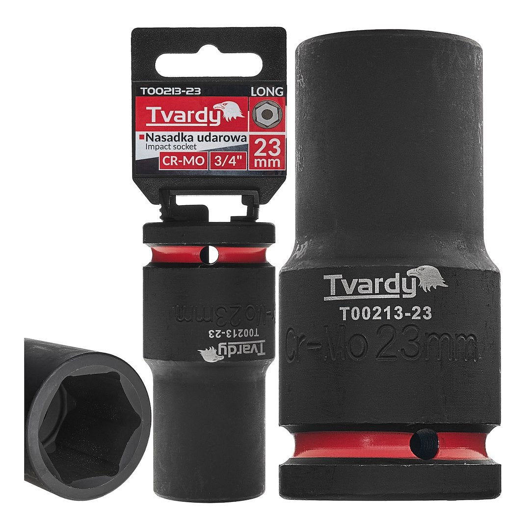 Cheie tubulara de impact in 6 puncte 3 / 4", 23 mm, Cr-Mo, Tvardy T00213-23