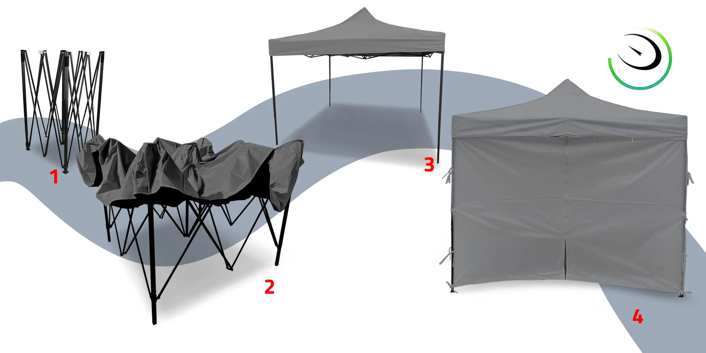 Cort de gradina pavilion3 x 3 x 3.1 m, gri, MalTec 112815