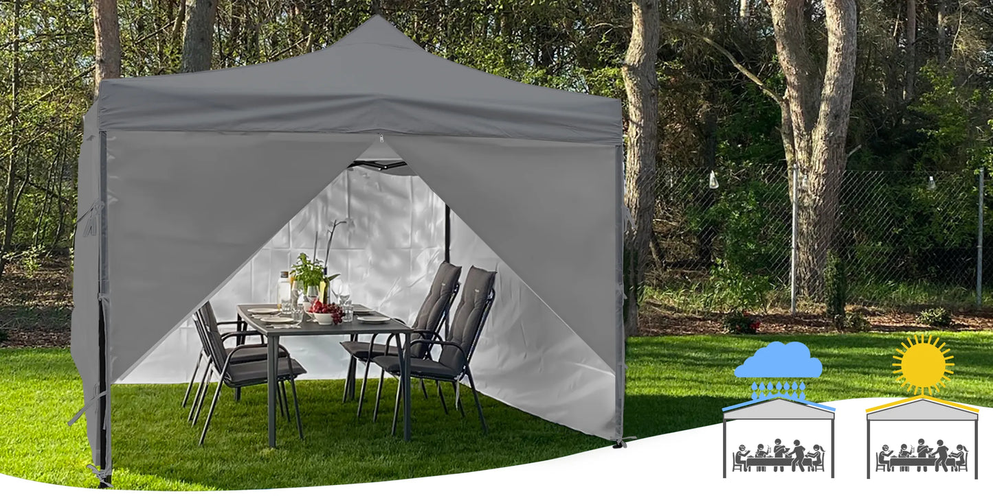 Cort de gradina pavilion3 x 3 x 3.1 m, gri, MalTec 112815