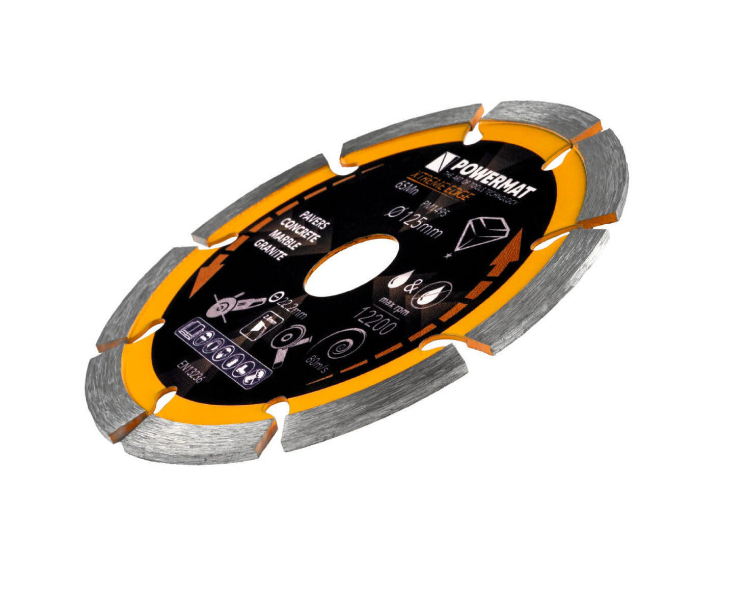 Disc diamantat segmentat PM-TDCS-1253T, 125 mm, Powermat PM1495