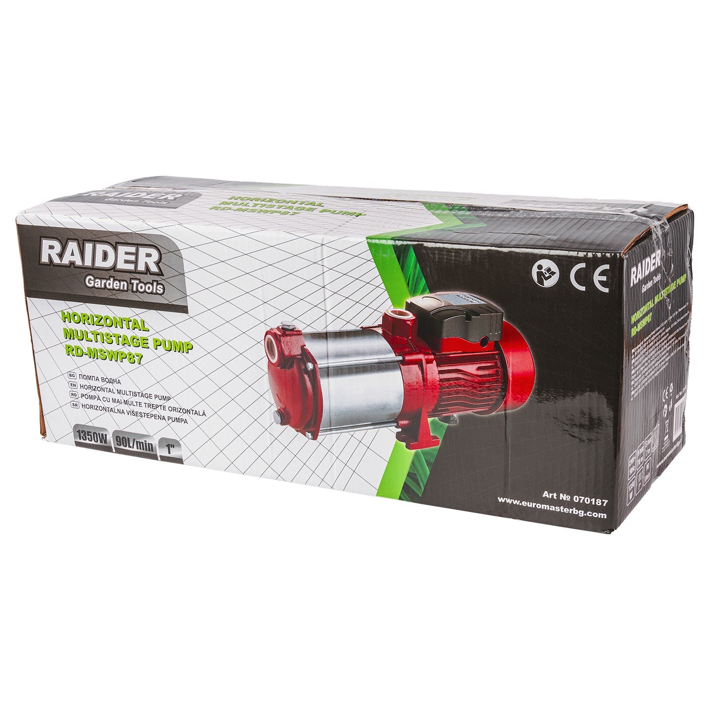 Pompa multietajata orizontala RD-MSWP87, 1350 W, 90 l / min, 70 m, Raider 070187