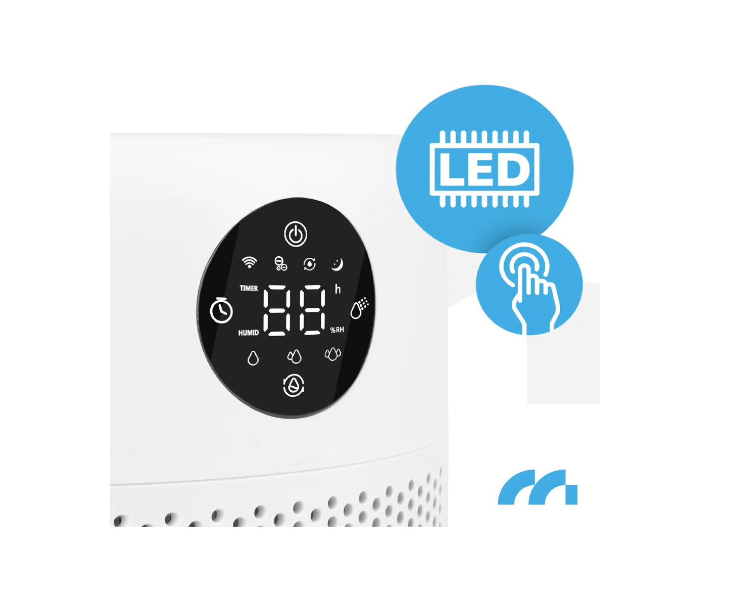 Umidificator de aer cu functie de ionizare, difuzor de aromaterapie si telecomanda, temporizator, 400 ml / h, 8 W, MalTec 113477