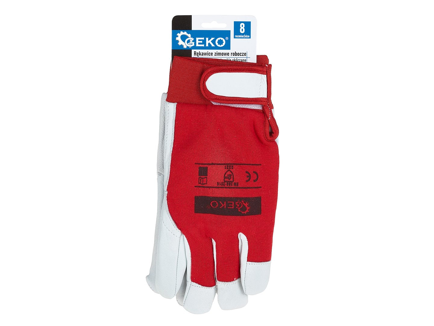 Manusi de lucru din piele de capra, velcro, marimea 8, Geko G73515