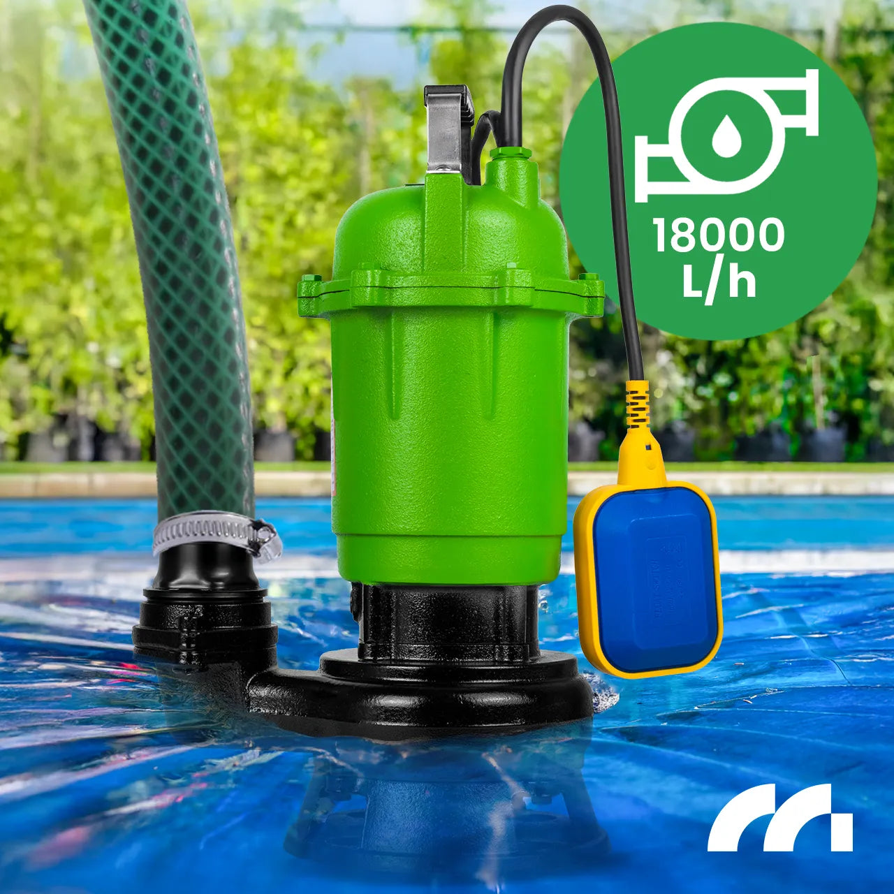 Pompa submersibila pentru apa murdara cu tocator si plutitor, 18000 l / h, MalTec 112726