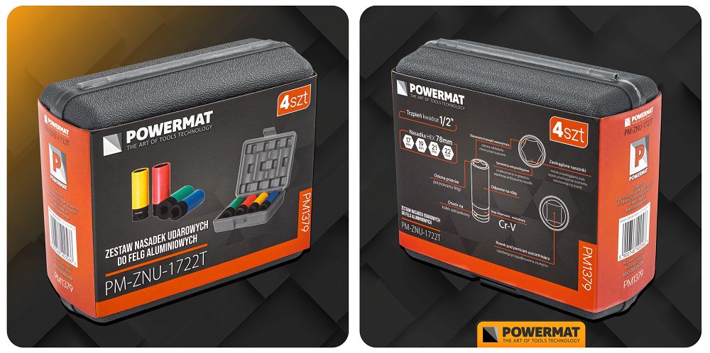 Set chei tubulare de impact PM-ZNU-1722T, 3 bucati, Powermat PM1379