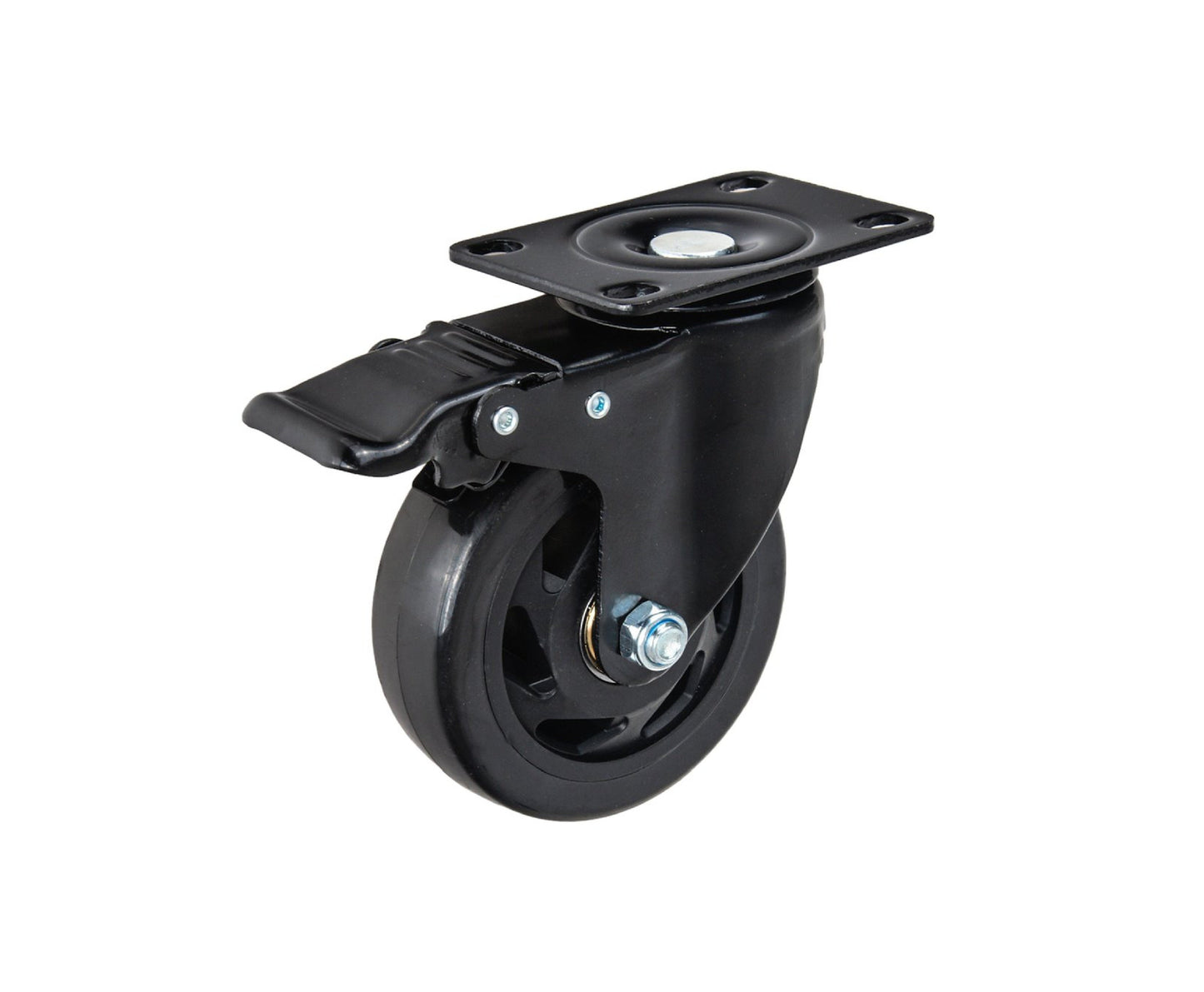Set roti pivotante cu 2 roti frana, 100 mm, capacitate maxima 120 kg, 4 bucati, Geko G71550