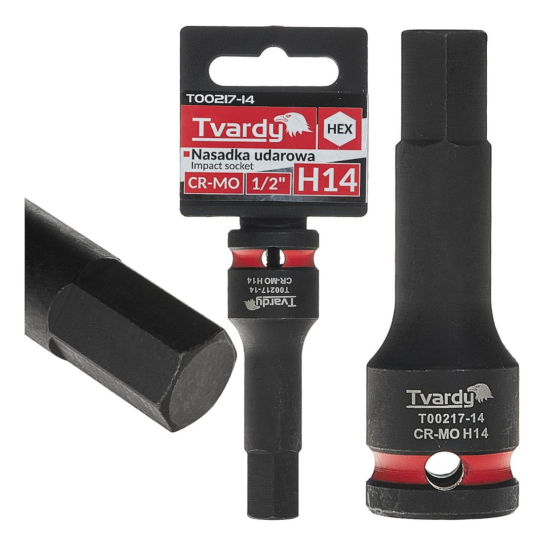 Cheie tubulara de impact HEX 1 / 2", H14, Cr-Mo, Tvardy T00217-14