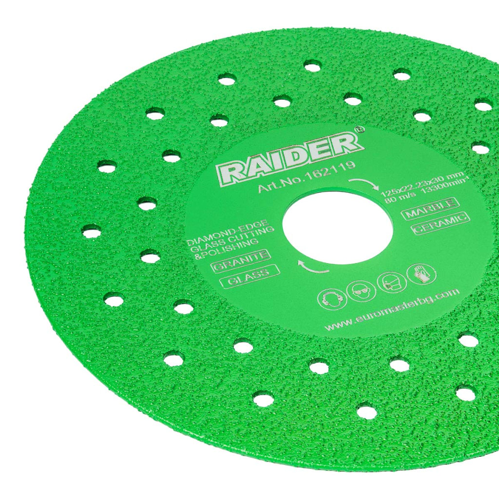 Disc diamantat pentru taiere sticla RD-G02, 125x22,23x30mm, Raider 162119