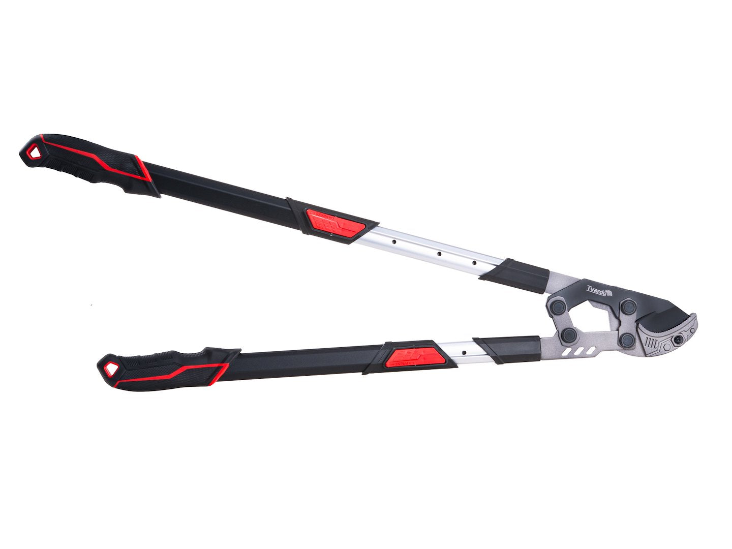 Foarfeca telescopica de gradina cu lama tip nicovala si angrenaj, 730 - 970 mm, 65 Mn, PTFE, Tvardy T07426
