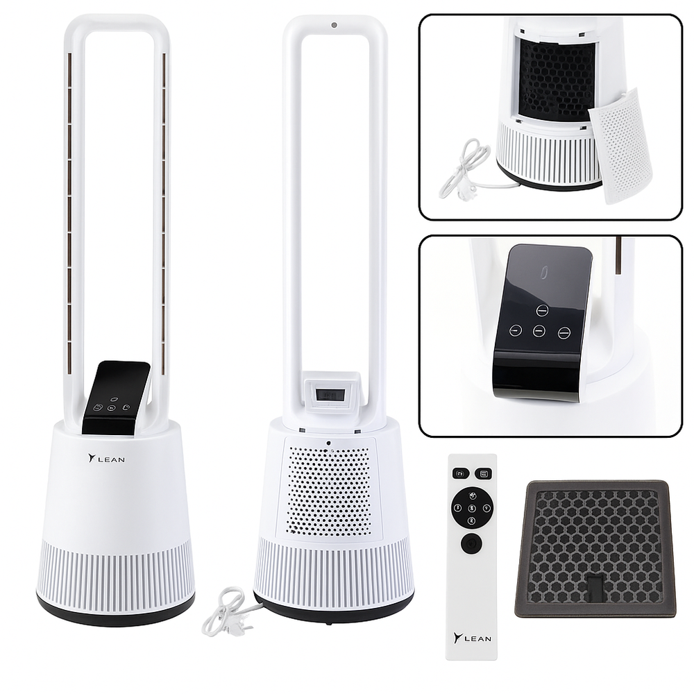 Ventilator de podea fara lame cu temporizator, afisaj LCD, telecomanda, Lean 26652