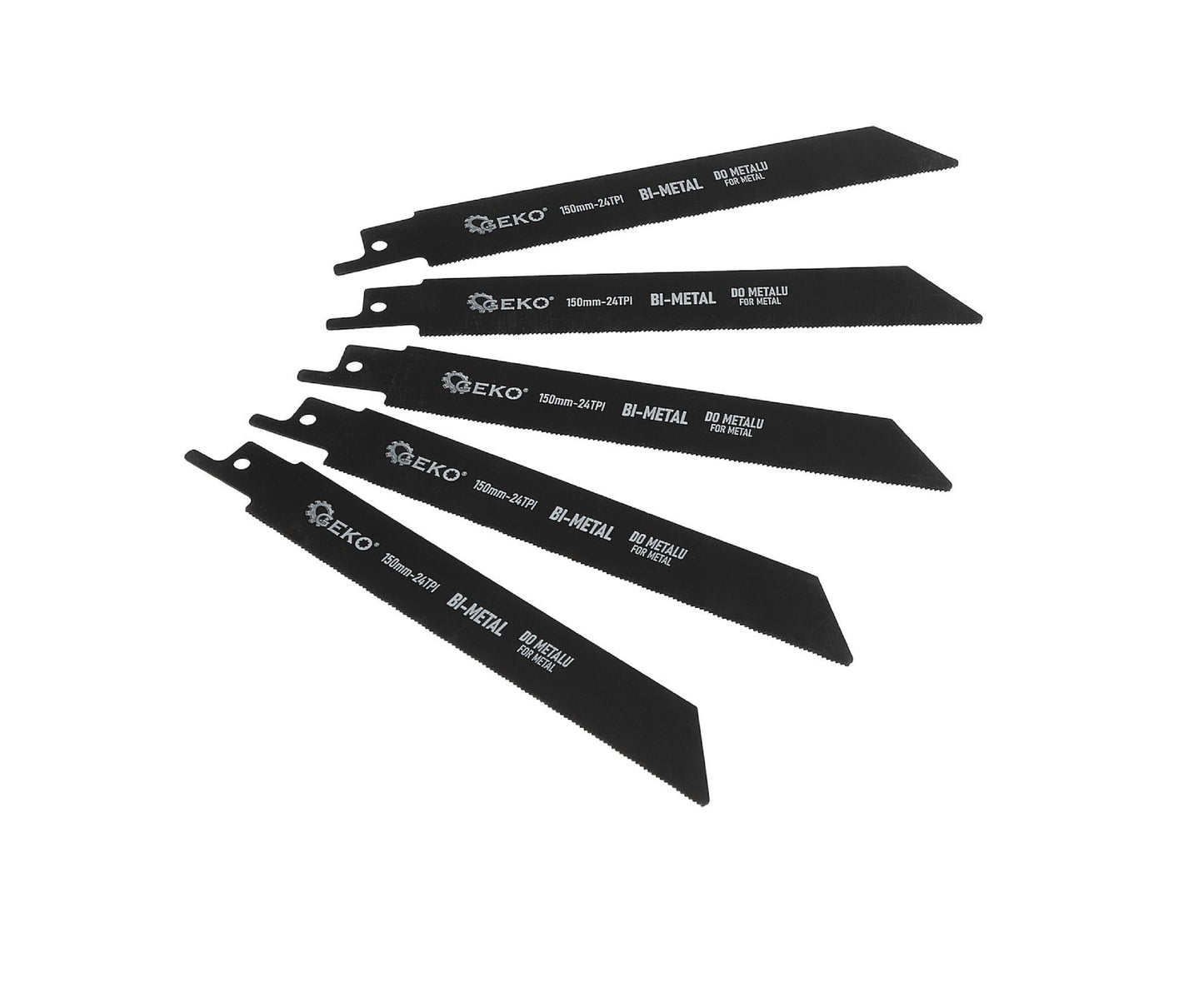 Set lame fierastrau bimetalice pentru fierastrau tip sabie, 24 TPI, 150 mm, 5 bucati, Geko G33135