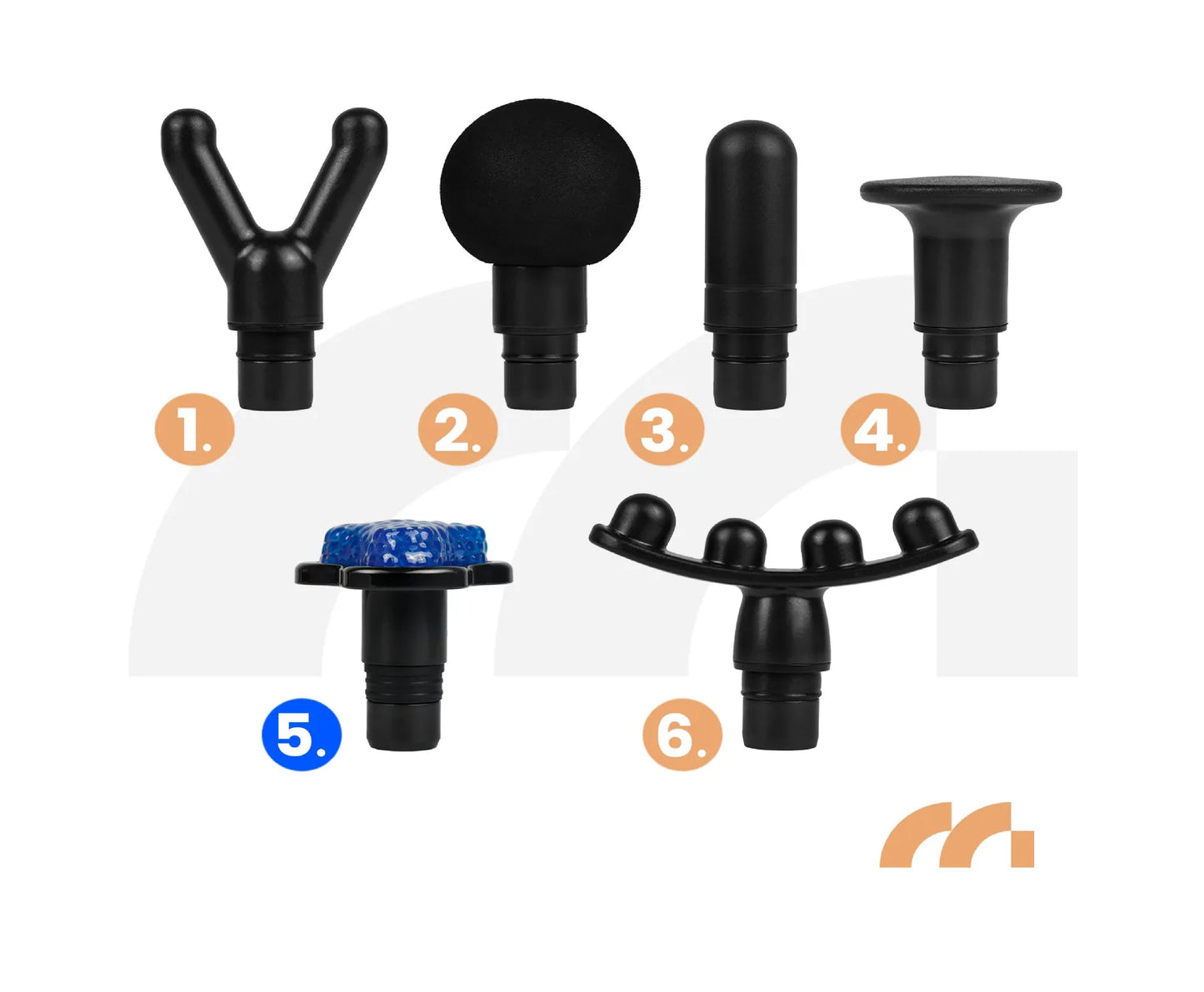 Pistol de masaj cu 6 capete interschimbabile, 4 viteze, MalTec 113859