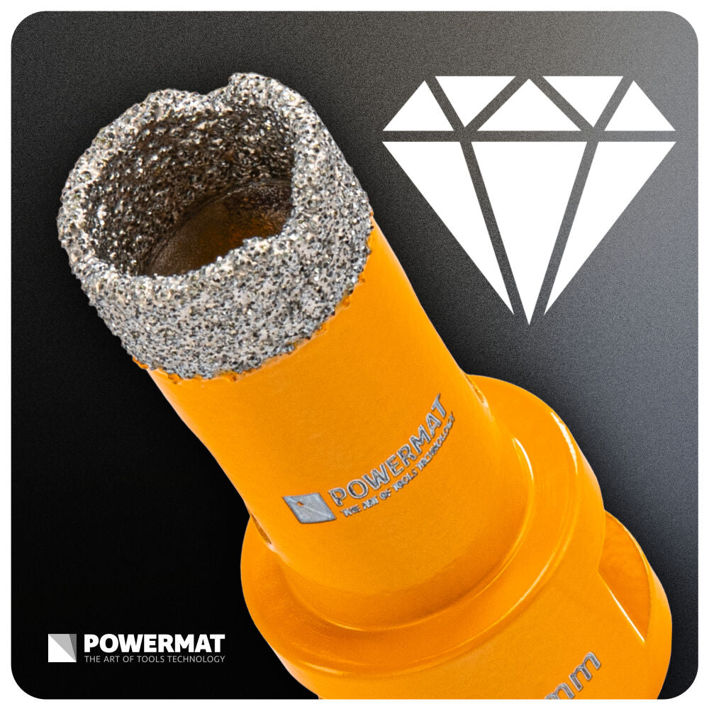 Carota diamantata pentru gresie PM-DWK-20M14M, 20 mm, Powermat PM1570