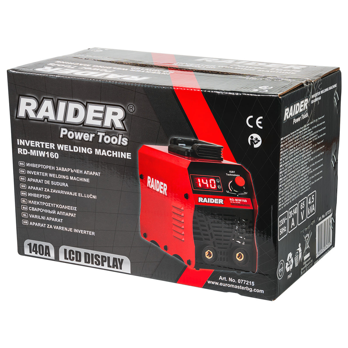 Aparat de sudura tip invertor RD-MIW160, afisaj LCD, 140A, Raider 077215