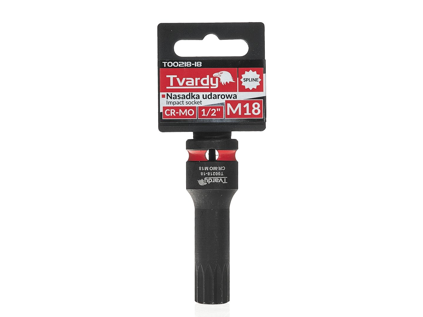 Cheie tubulara de impact SPLINE 1 / 2", M18, Cr-Mo, Tvardy T00218-18