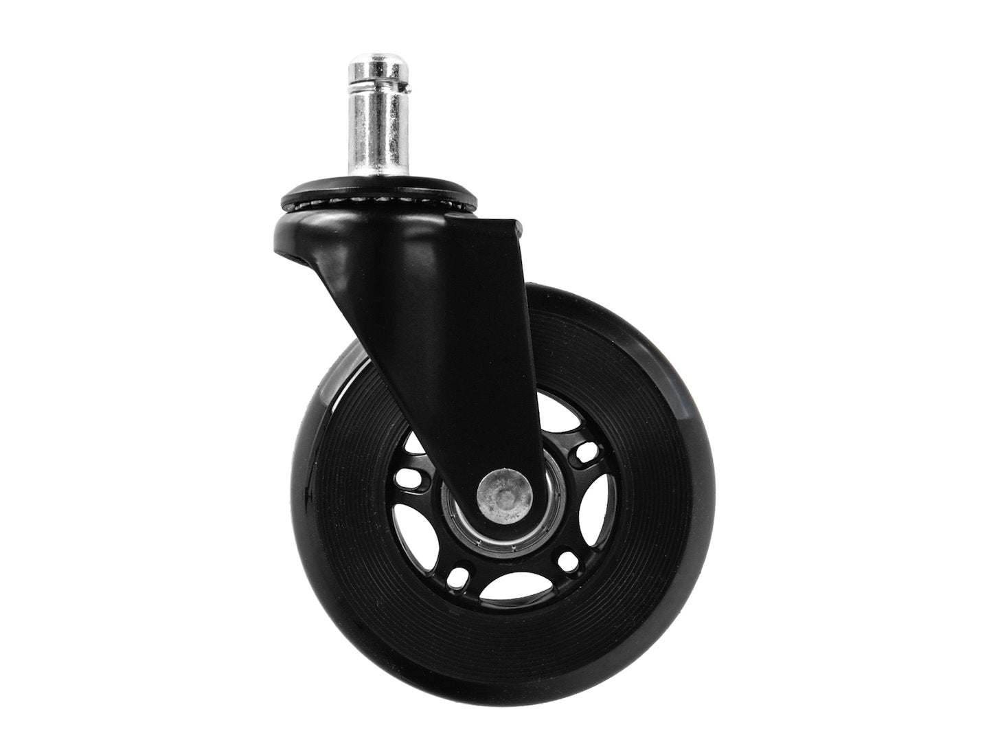 Set 5 roti negre din cauciuc pentru scaune, 75 mm, capacitate maxima 45 kg, Geko G71551